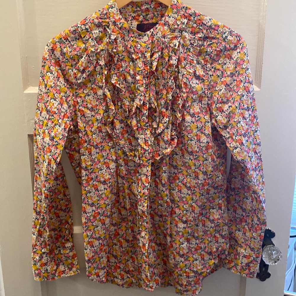 J. Crew - Floral Ruffle Blouse - Multicolor